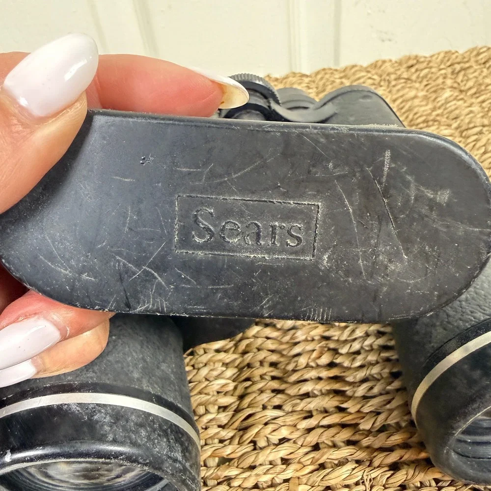 Vintage‎ Sears Binoculars Black 7x50mm Model 6204 Coated Optics Japan